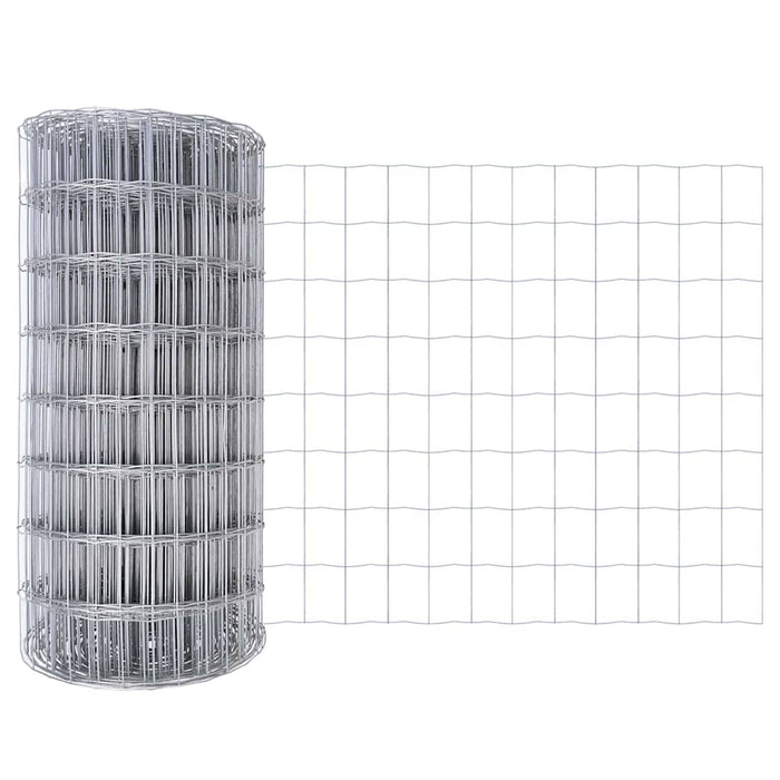 Îngrădire cu stâlpi Argintiu 0.6 x 50 m Oțel - WALTI WALTI