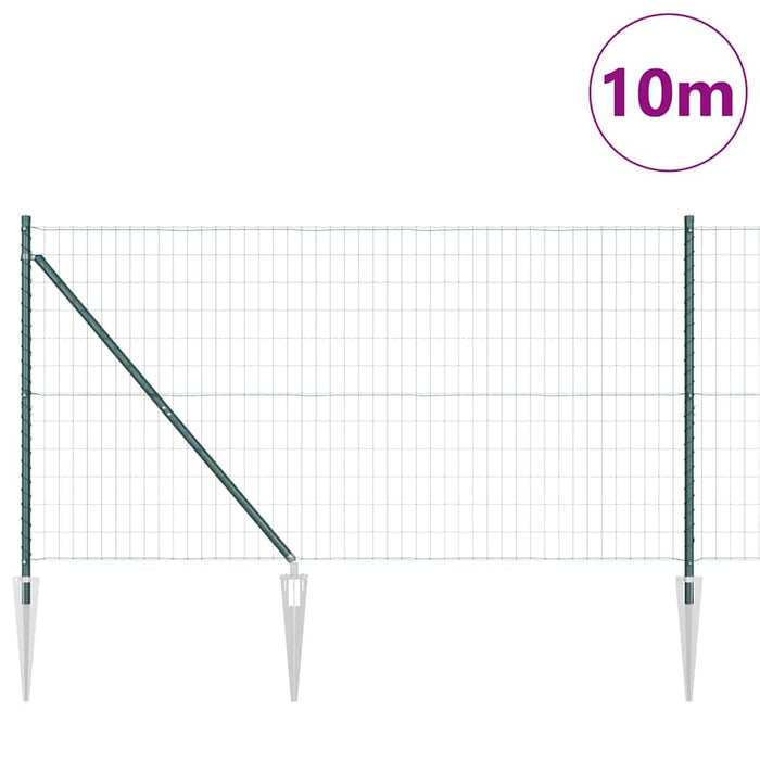 Îngrădire cu stâlpi Verde 1.4 x 10 m Oțel - WALTI WALTI