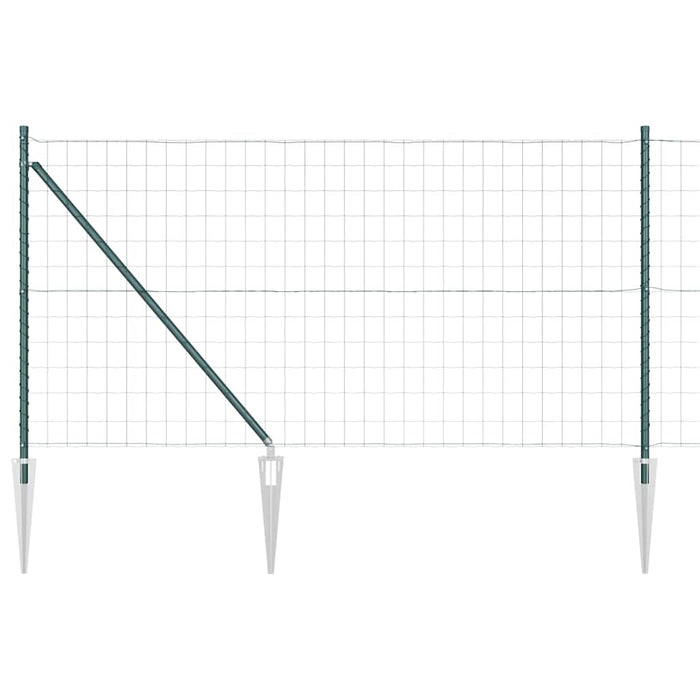 Îngrădire cu stâlpi Verde 1 x 10 m Oțel - WALTI WALTI