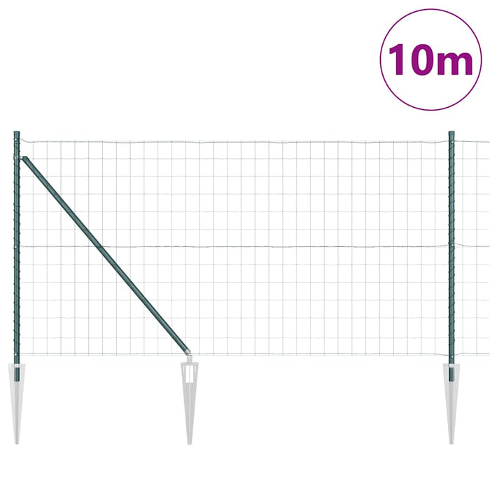 Îngrădire cu stâlpi Verde 1 x 10 m Oțel - WALTI WALTI