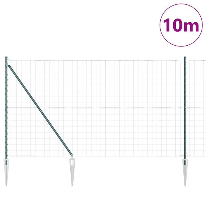 Îngrădire cu stâlpi Verde 1.5 x 10 m Oțel - WALTI WALTI
