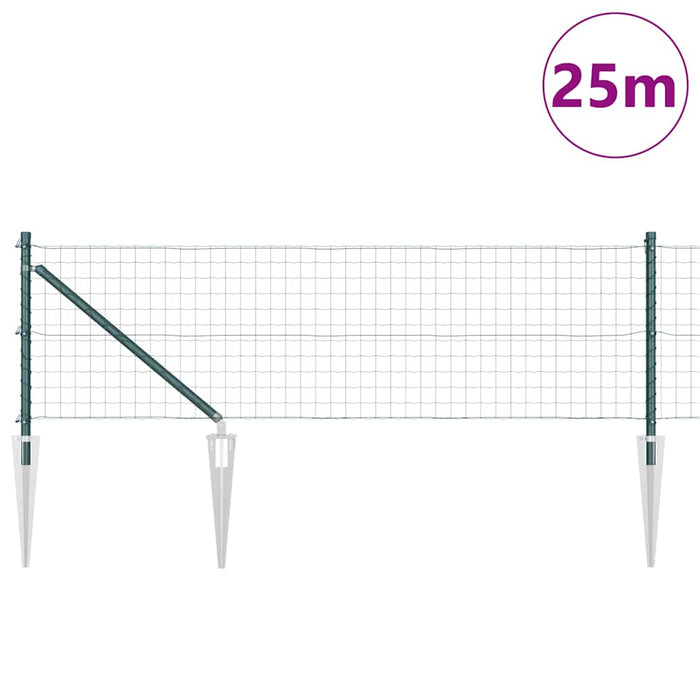 Îngrădire cu stâlpi Verde 0.6 x 25 m Oțel - WALTI WALTI