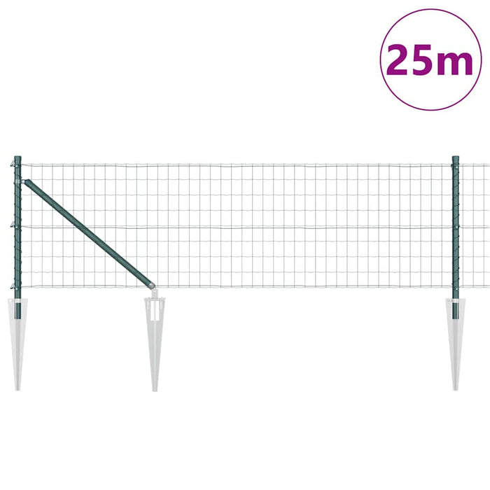 Îngrădire cu stâlpi Verde 0.4 x 25 m Oțel - WALTI WALTI