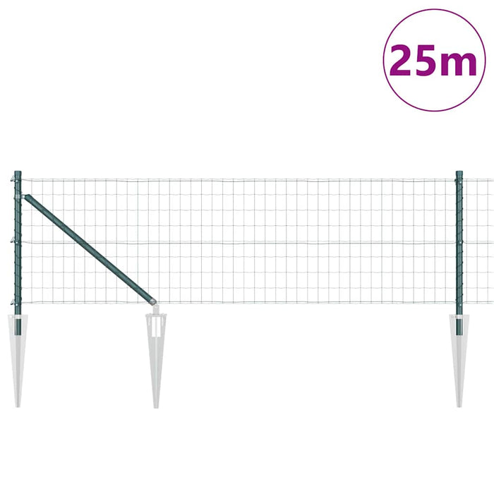 Îngrădire cu stâlpi Verde 0.8 x 25 m Oțel - WALTI WALTI