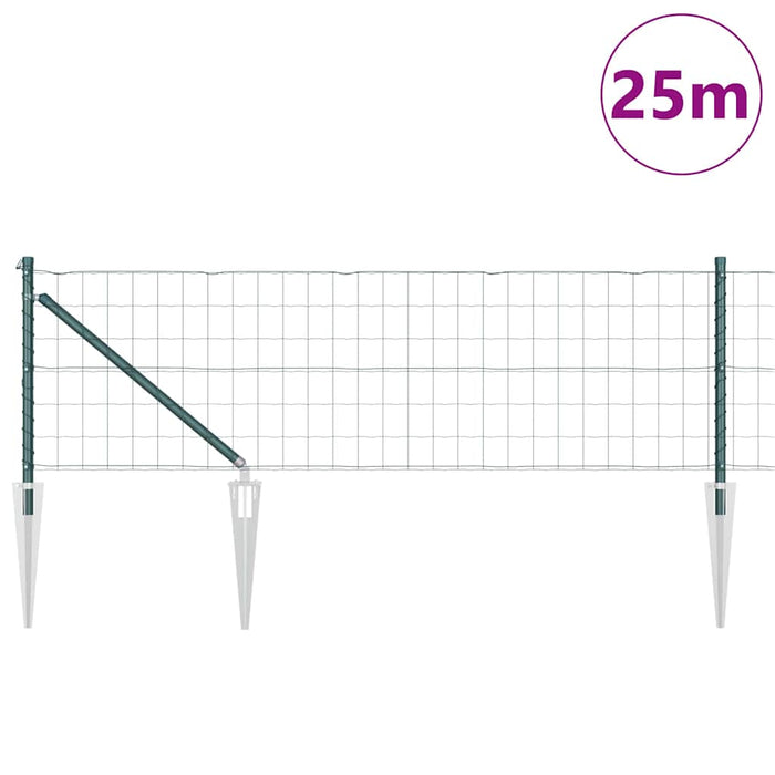 Îngrădire cu stâlpi Verde 0.8 x 25 m Oțel - WALTI WALTI