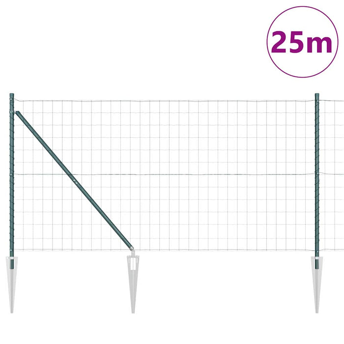 Îngrădire cu stâlpi Verde 1.2 x 25 m Oțel - WALTI WALTI