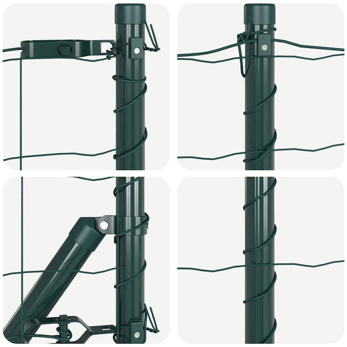 Îngrădire cu stâlpi Verde 0.4 x 50 m Oțel - WALTI WALTI