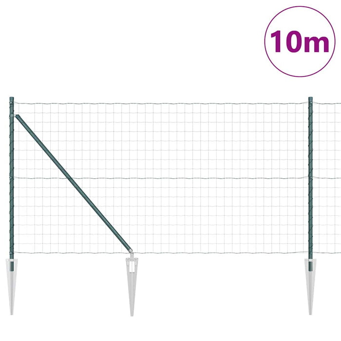 Îngrădire cu stâlpi Verde 1 x 10 m Oțel - WALTI WALTI
