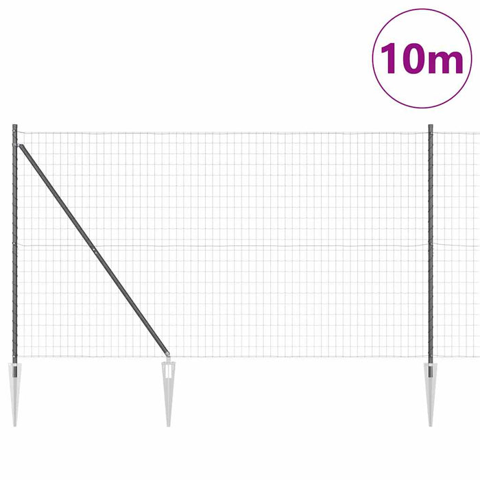 Îngrădire cu stâlpi Gri 1.6 x 10 m Oțel - WALTI WALTI
