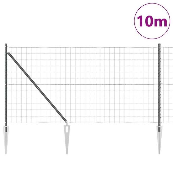 Îngrădire cu stâlpi Gri 1.4 x 10 m Oțel - WALTI WALTI