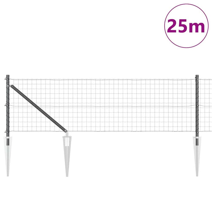 Îngrădire cu stâlpi Gri 0.8 x 25 m Oțel - WALTI WALTI
