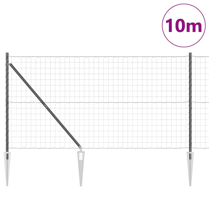 Îngrădire cu stâlpi Gri 1.4 x 10 m Oțel - WALTI WALTI