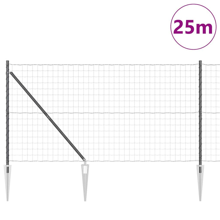 Îngrădire cu stâlpi Gri 1.2 x 25 m Oțel - WALTI WALTI