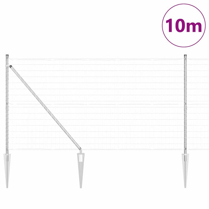 Îngrădire cu stâlpi Argintiu 1.2 x 10 m Oțel - WALTI WALTI