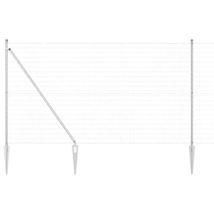 Îngrădire cu stâlpi Argintiu 1.5 x 10 m Oțel - WALTI WALTI