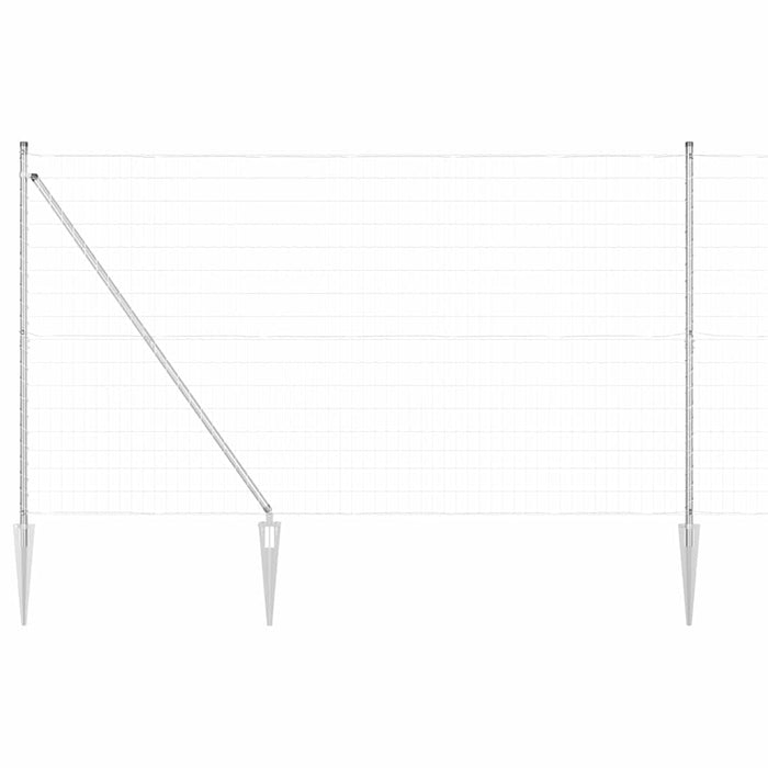 Îngrădire cu stâlpi Argintiu 1.5 x 10 m Oțel - WALTI WALTI