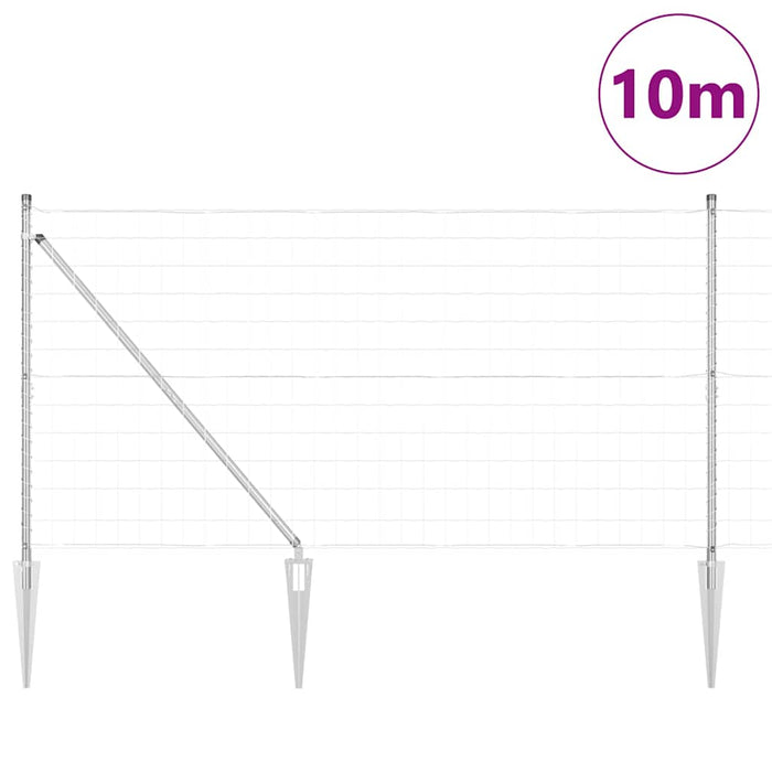 Îngrădire cu stâlpi Argintiu 1.4 x 10 m Oțel - WALTI WALTI