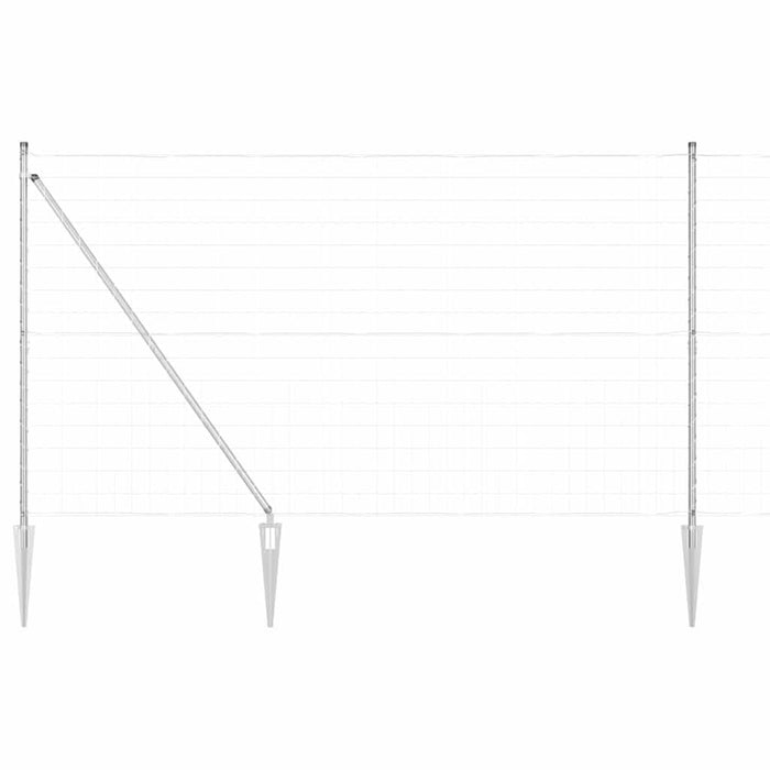 Îngrădire cu stâlpi Argintiu 1.6 x 10 m Oțel - WALTI WALTI