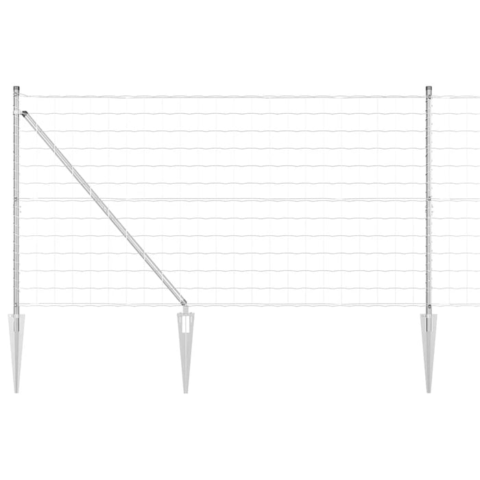 Îngrădire cu stâlpi Argintiu 1.2 x 10 m Oțel - WALTI WALTI
