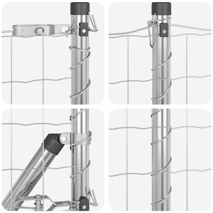 Îngrădire cu stâlpi Argintiu 0.8 x 25 m Oțel - WALTI WALTI