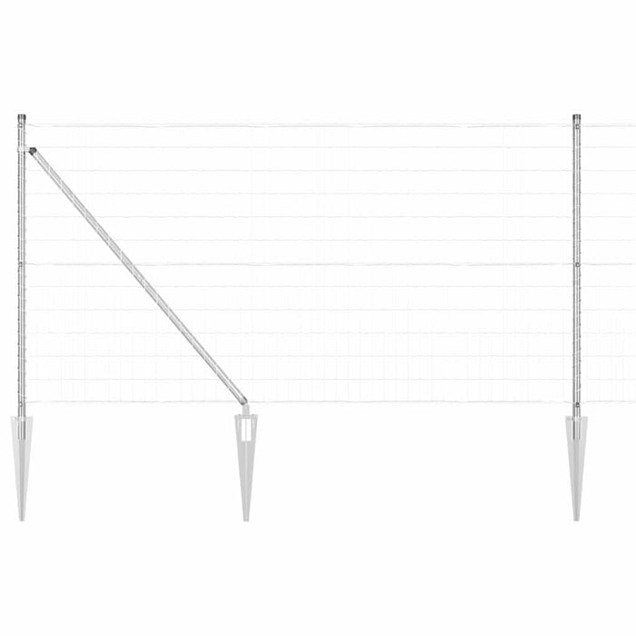 Îngrădire cu stâlpi Argintiu 1 x 25 m Oțel - WALTI WALTI