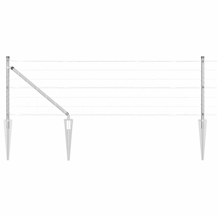 Îngrădire cu stâlpi Argintiu 0.4 x 50 m Oțel - WALTI WALTI