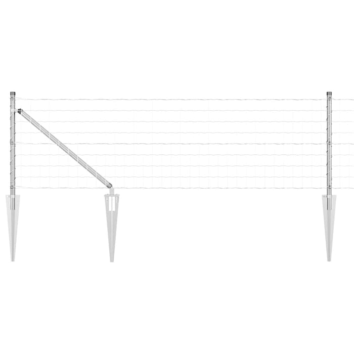 Îngrădire cu stâlpi Argintiu 0.6 x 10 m Oțel - WALTI WALTI