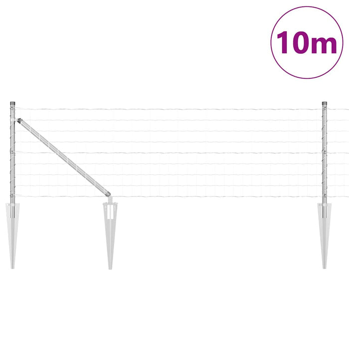 Îngrădire cu stâlpi Argintiu 0.6 x 10 m Oțel - WALTI WALTI