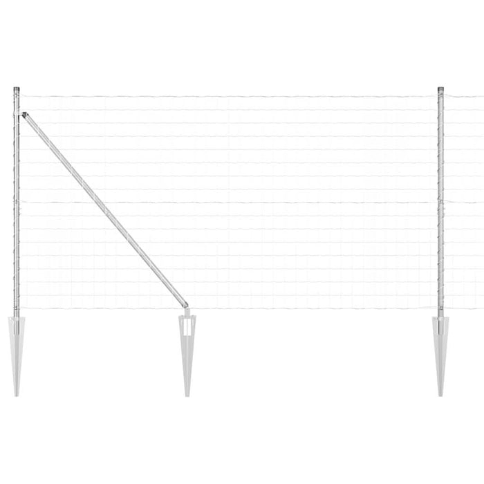 Îngrădire cu stâlpi Argintiu 1.4 x 10 m Oțel - WALTI WALTI