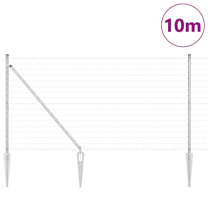 Îngrădire cu stâlpi Argintiu 1.4 x 10 m Oțel - WALTI WALTI