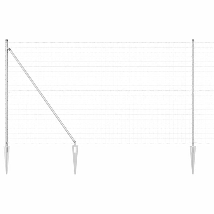 Îngrădire cu stâlpi Argintiu 1.6 x 10 m Oțel - WALTI WALTI
