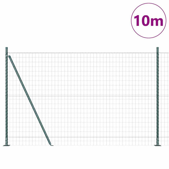 Îngrădire cu stâlpi Verde 1.5 x 10 m Oțel - WALTI WALTI