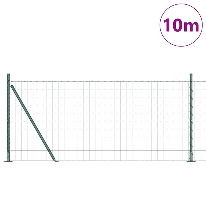 Îngrădire cu stâlpi Verde 1 x 10 m Oțel - WALTI WALTI