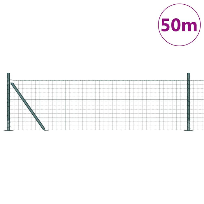 Îngrădire cu stâlpi Verde 0.6 x 50 m Oțel - WALTI WALTI