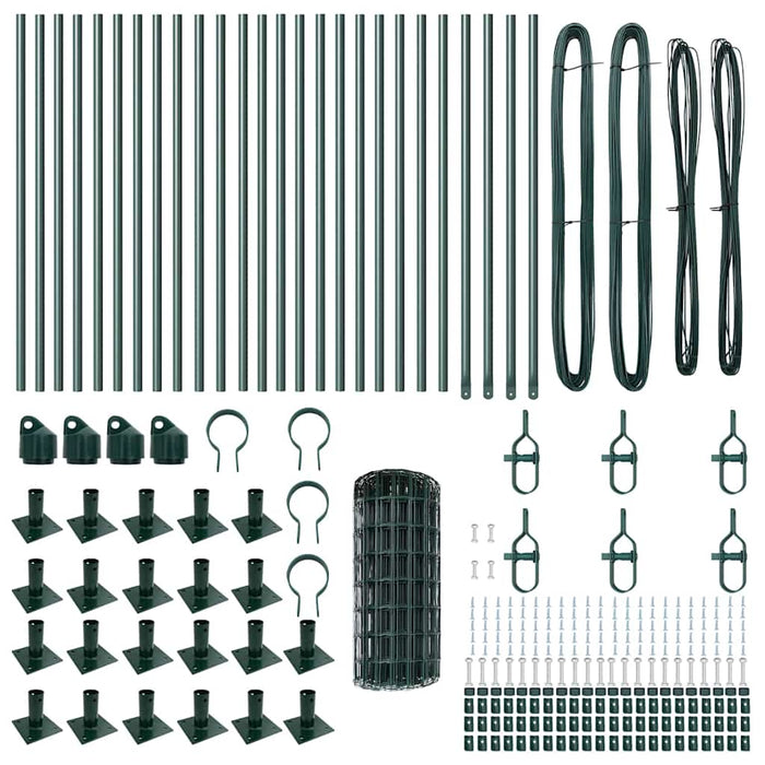 Gard cu Stâlp Verde 0,4 x 50 m Oțel și PVC - WALTI WALTI