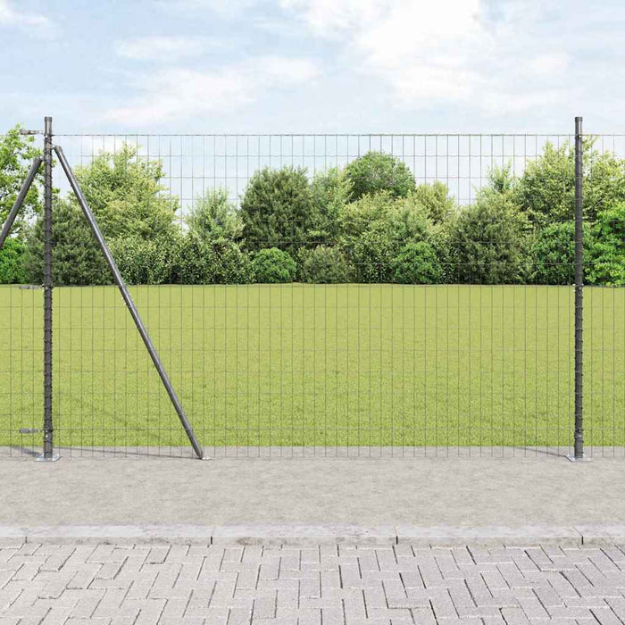 Îngrădire cu stâlpi Gri 1.4 x 10 m Oțel - WALTI WALTI
