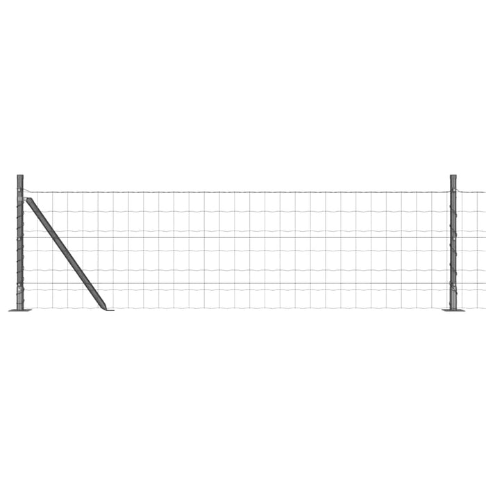 Îngrădire cu stâlpi Gri 0.6 x 25 m Oțel - WALTI WALTI