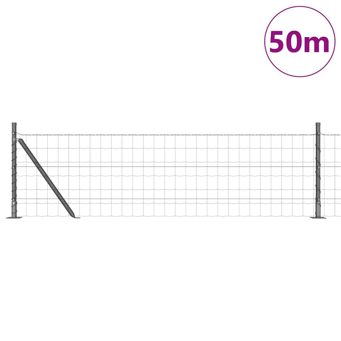 Îngrădire cu stâlpi Gri 0.6 x 50 m Oțel - WALTI WALTI