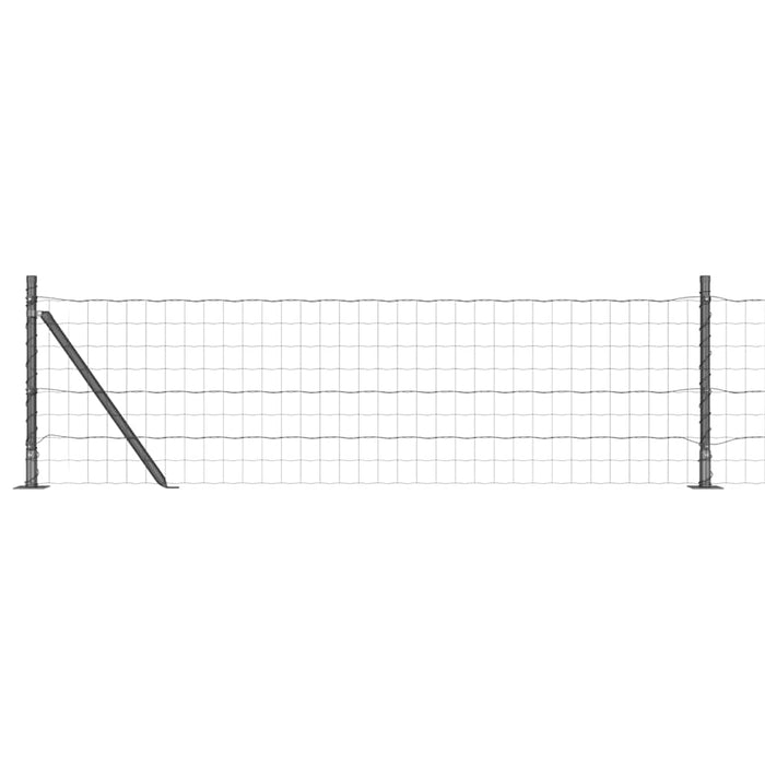 Îngrădire cu stâlpi Gri 0.6 x 50 m Oțel - WALTI WALTI