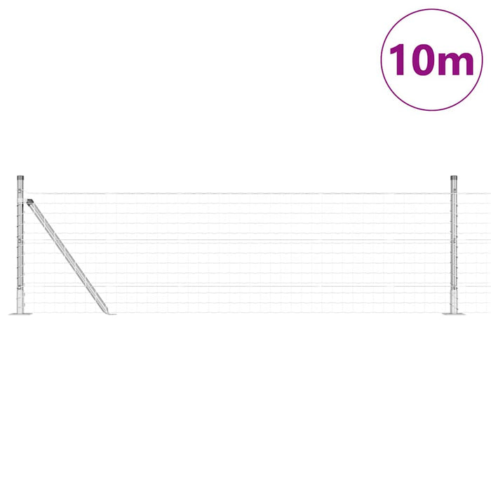 Îngrădire cu stâlpi Argintiu 0.4 x 10 m Oțel - WALTI WALTI