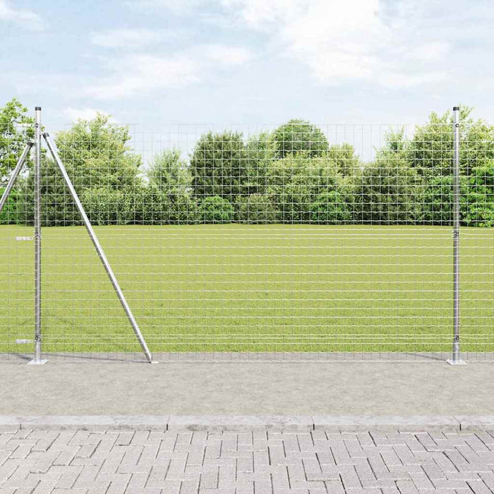 Îngrădire cu stâlpi Argintiu 1.4 x 10 m Oțel - WALTI WALTI