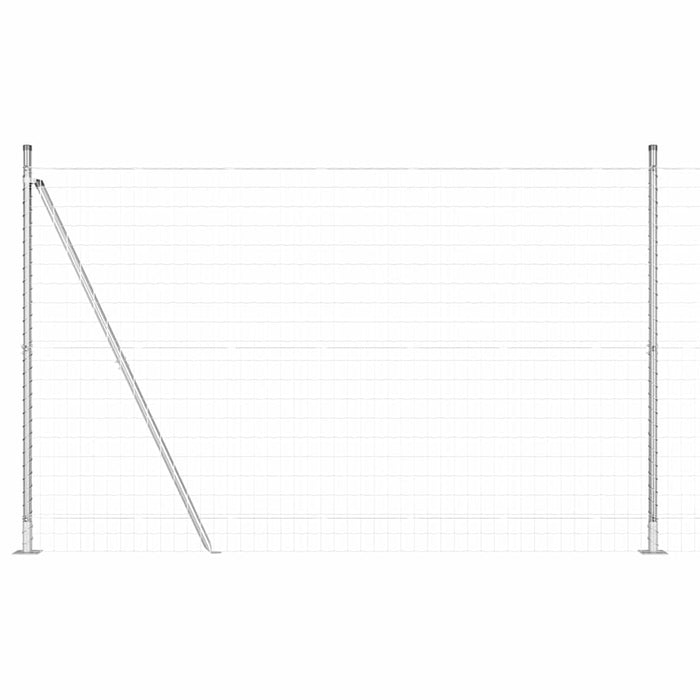 Îngrădire cu stâlpi Argintiu 1.4 x 10 m Oțel - WALTI WALTI