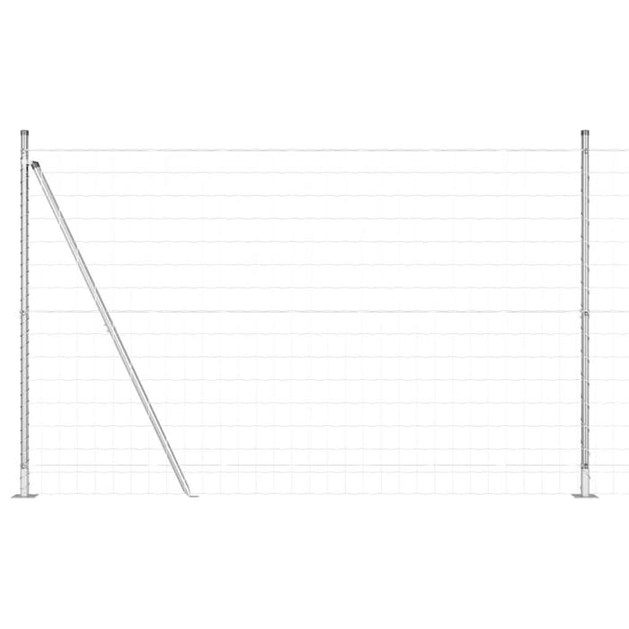 Îngrădire cu stâlpi Argintiu 1.4 x 10 m Oțel - WALTI WALTI