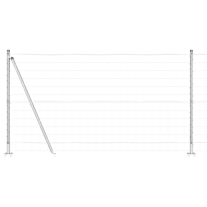 Îngrădire cu stâlpi Argintiu 1.2 x 10 m Oțel - WALTI WALTI