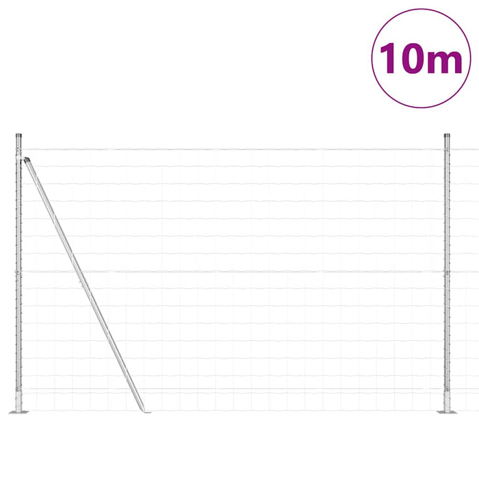 Îngrădire cu stâlpi Argintiu 1.6 x 10 m Oțel - WALTI WALTI