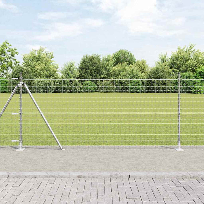 Îngrădire cu stâlpi Argintiu 0.8 x 25 m Oțel - WALTI WALTI