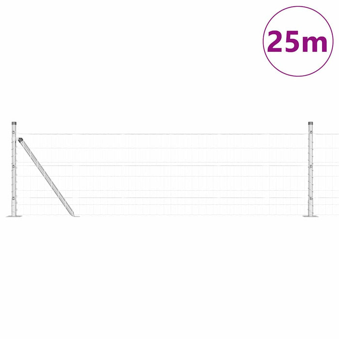 Îngrădire cu stâlpi Argintiu 0.4 x 25 m Oțel - WALTI WALTI