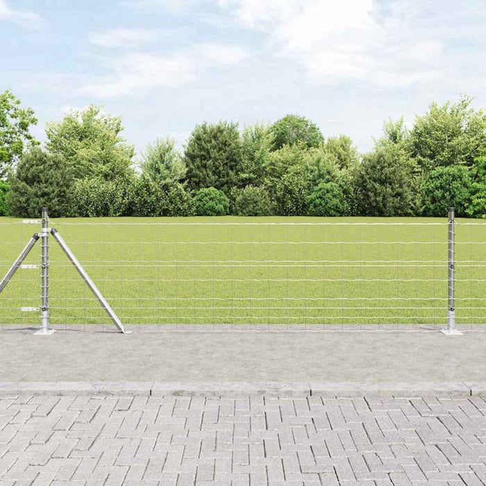 Îngrădire cu stâlpi Argintiu 0.4 x 25 m Oțel - WALTI WALTI