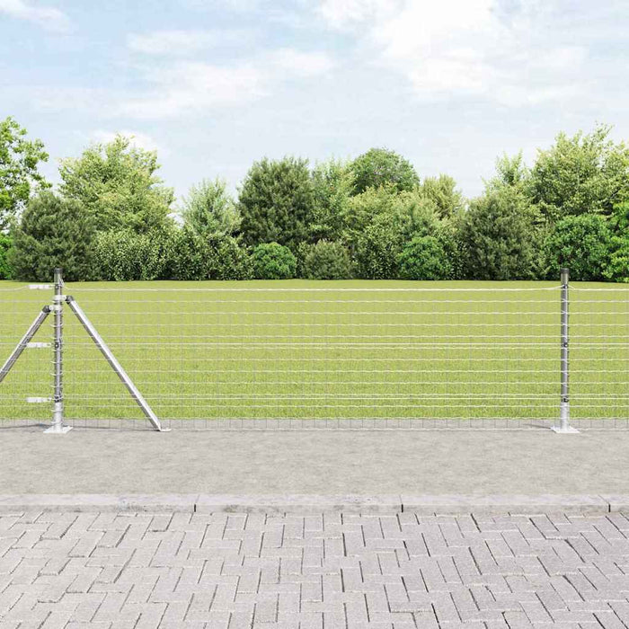 Îngrădire cu stâlpi Argintiu 0.4 x 50 m Oțel - WALTI WALTI