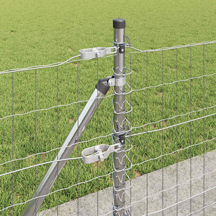 Îngrădire cu stâlpi Argintiu 0.6 x 50 m Oțel - WALTI WALTI